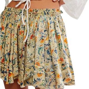 Free People One Third Charm Floral Printed Mini Skirt
